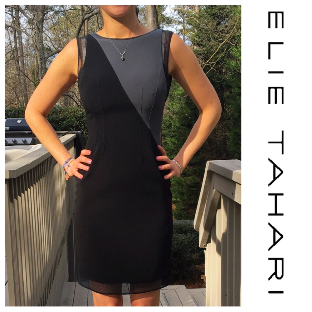 Elie Tahari Asym Color Block Dress